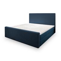 BOXBETT ALORIA 140x200 cm mit Matratze und Topper - Blau - Blau, Holz (140/200cm) - MASSENO
