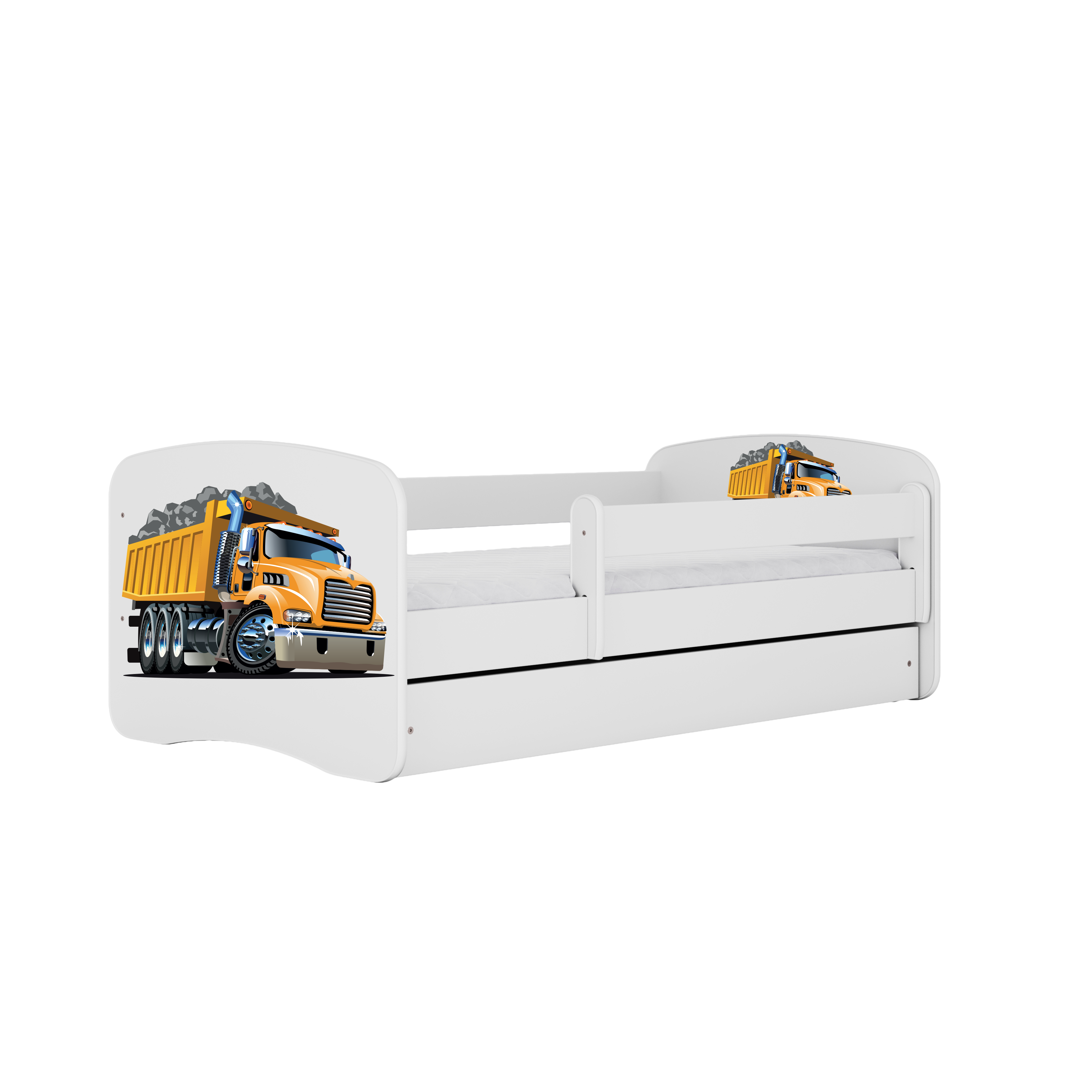 KINDERBETT Lastwagen mit Schublade 180/80 90/61/184 - Weiß, Holzwerkstoff (80/180cm) - RAUMHIRSCH FURNITURE