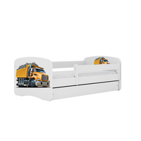 KINDERBETT Lastwagen mit Schublade 140/70 80/61/144 - Weiß, Holzwerkstoff (80/140cm) - RAUMHIRSCH FURNITURE