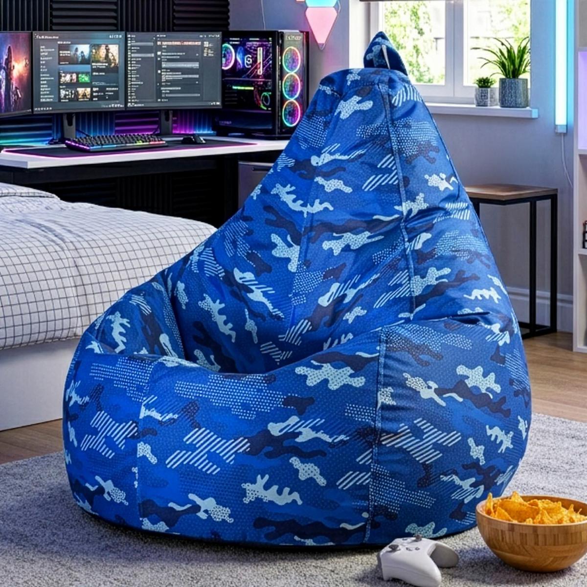 SITZSACK Gaming Camouflage - Blau, Textil (90/73/84cm) - icon