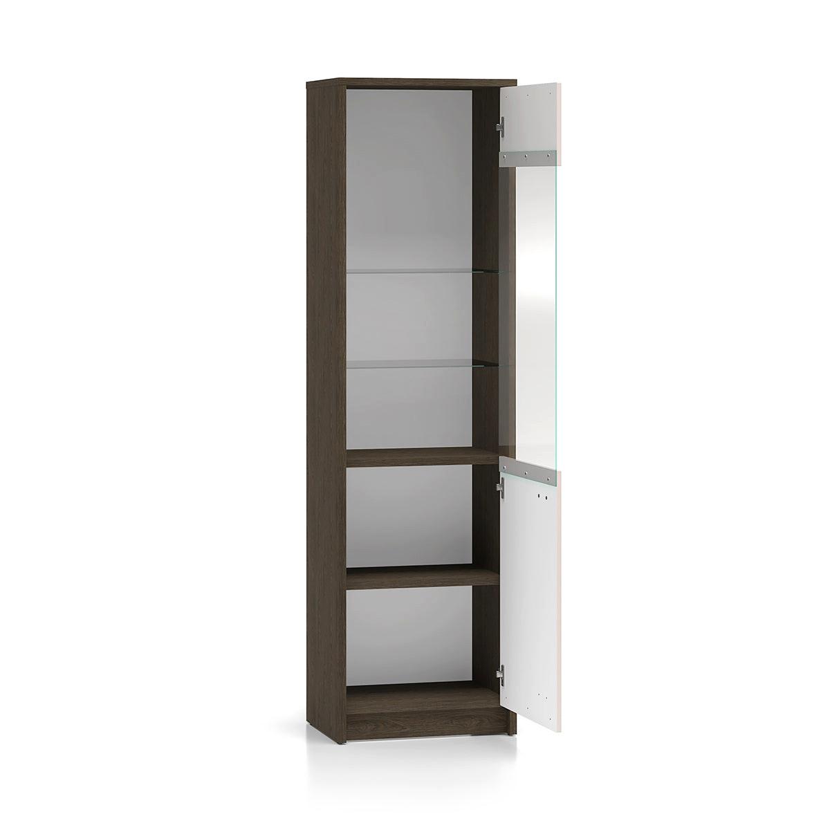 VITRINE Kaius Kaschmir und Dunkles Holz - Beige, Holzwerkstoff (54.6/194.7/40cm) - Petits-meubles