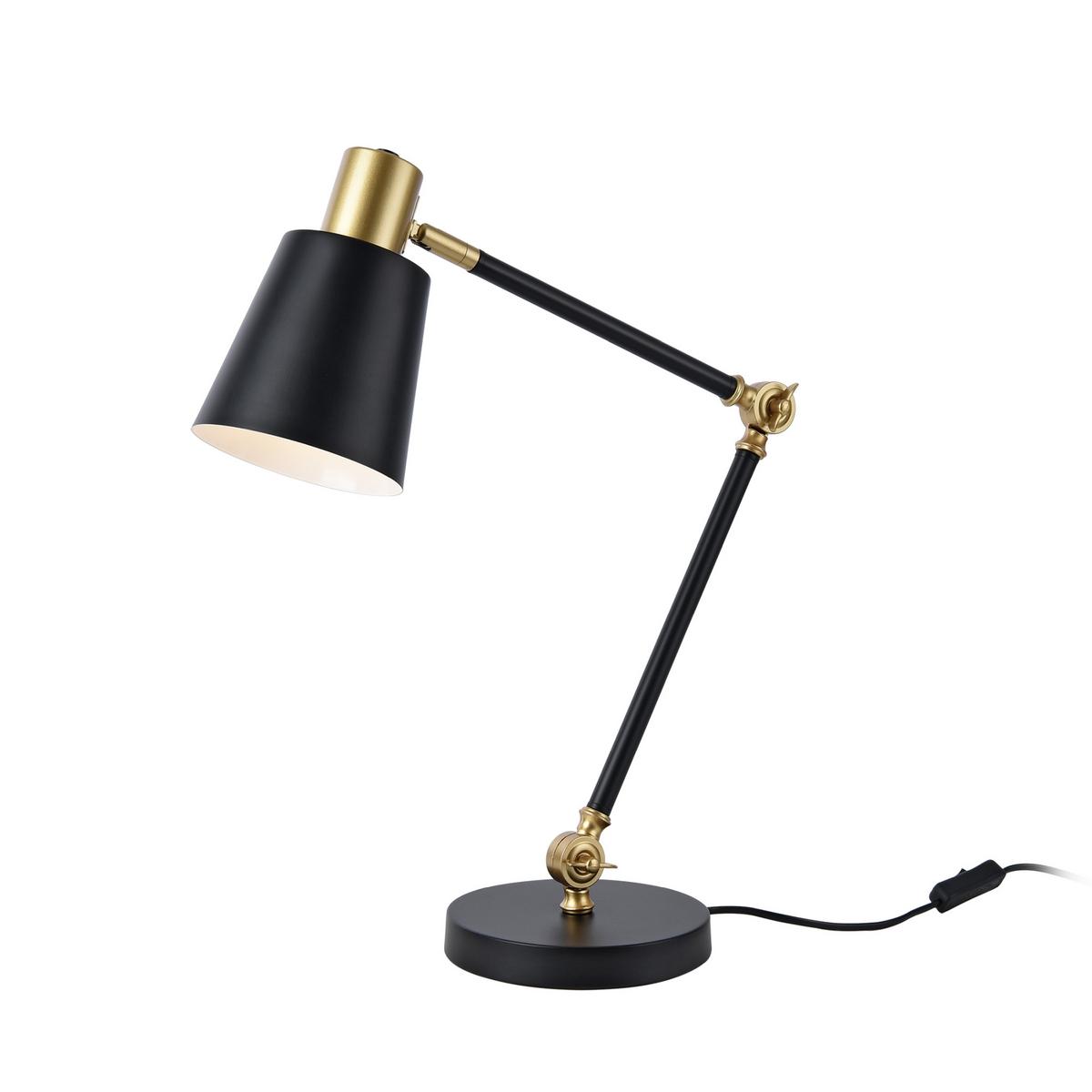 SCHREIBTISCHLAMPE Abergele - Goldfarben/Schwarz, Metall (17/38/68cm) - lux.pro
