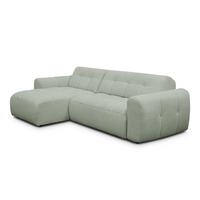 ECKSOFA LUMERO 4-Sitzer LINKS, hellgrün - Schwarz/Hellgrün, Holz/Textil (275/166cm) - Courtois Laville