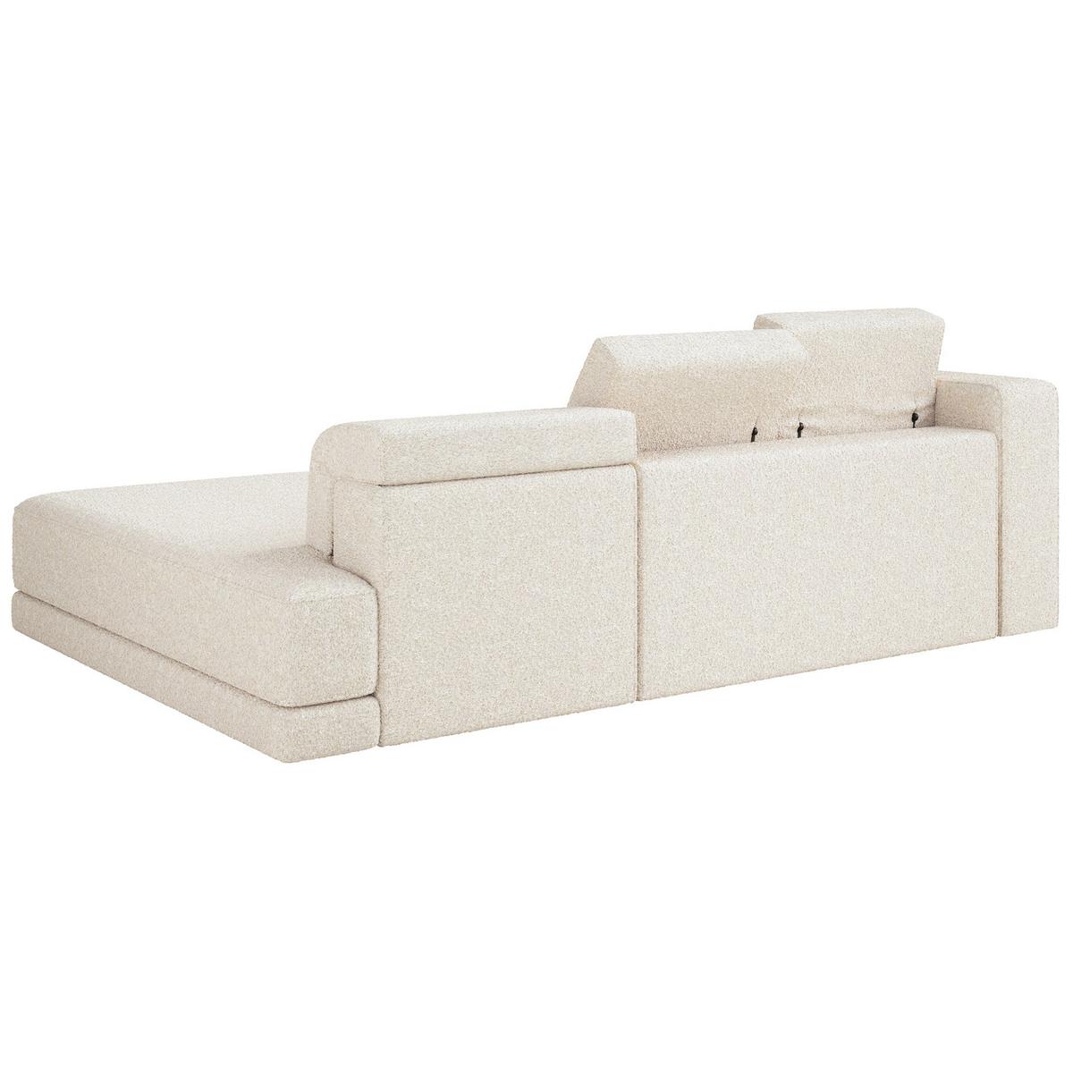 ECKSOFA Novals L-Form, 4-Sitzer, rechts 278 cm - Creme/Schwarz, Holz/Kunststoff (168/278cm) - Selsey