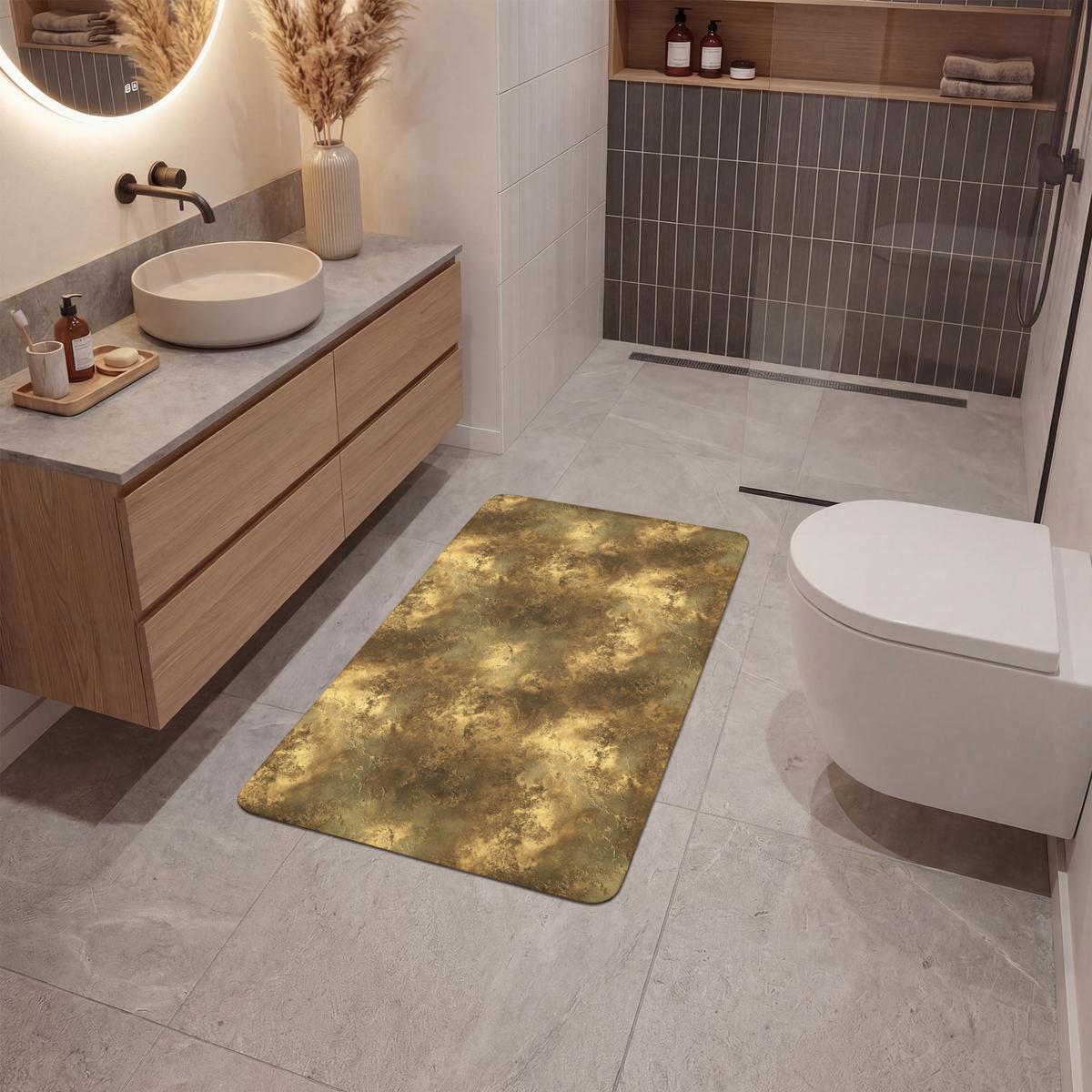BADEMATTE Antik - Metallic-Look - Gold 60x90 cm - Goldfarben, Textil (60/90cm) - OnlyWow