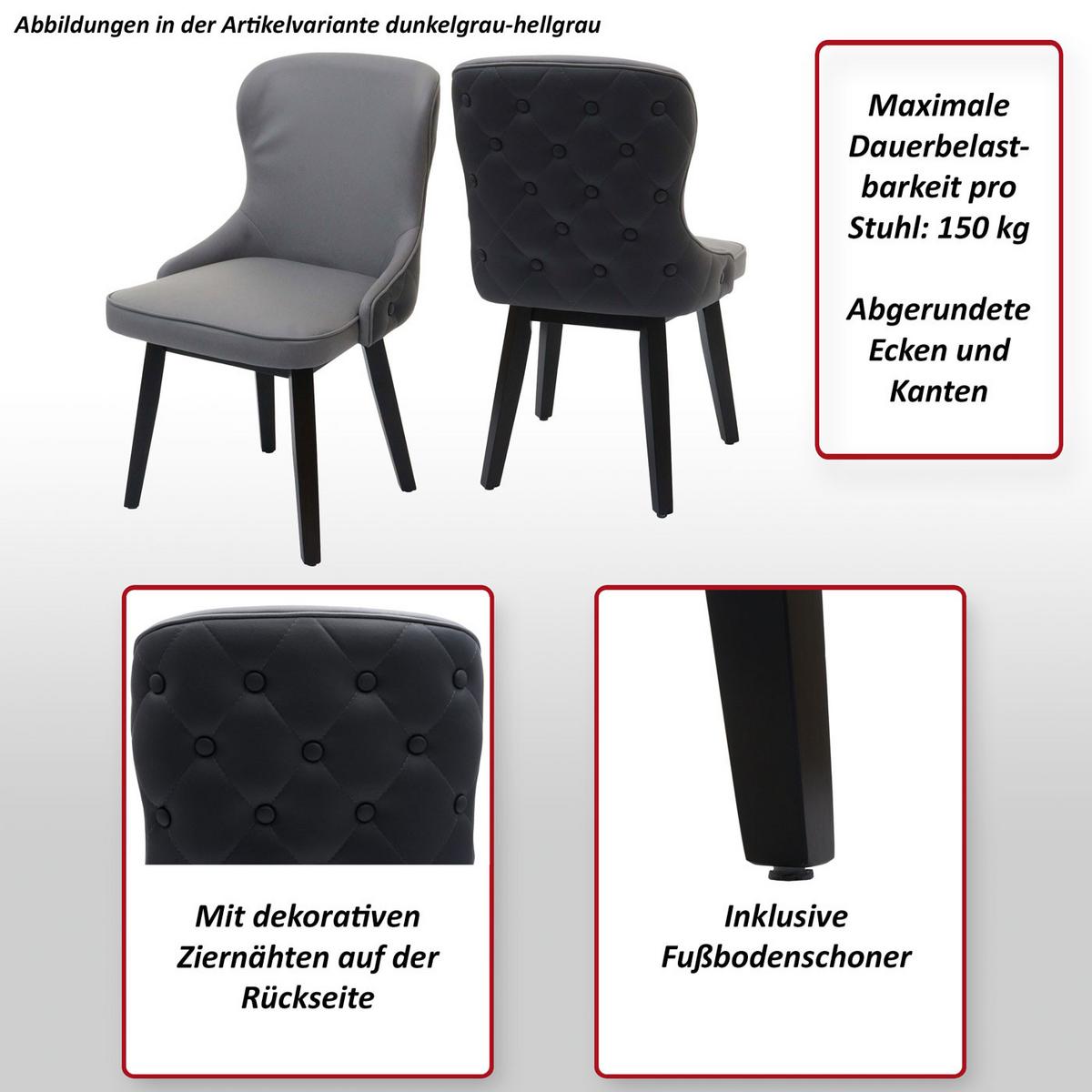 ESSZIMMERSTUHL Dunkelgrün, Grau 6er-Set - Dunkelgrün/Grau, Textil (53/86/53cm) - MCW