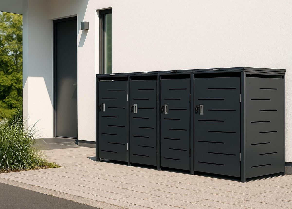 MÜLLTONNENVERKLEIDUNG E83B Anthrazit - Anthrazit, Metall (265/117/80cm) - MCW