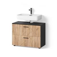WASCHBECKENUNTERSCHRANK Ronco Goldkraft Eiche/Anthrazit 80 x 58.6 cm - Honigeiche/Anthrazit, Holzwerkstoff (80/58.6/41cm) - Livinity®