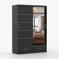 KLEIDERSCHRANK Florence 150 cm, 150/218/61, 2-türig, schwarz - Schwarz, Holzwerkstoff (150/218/61cm) - imoebel24