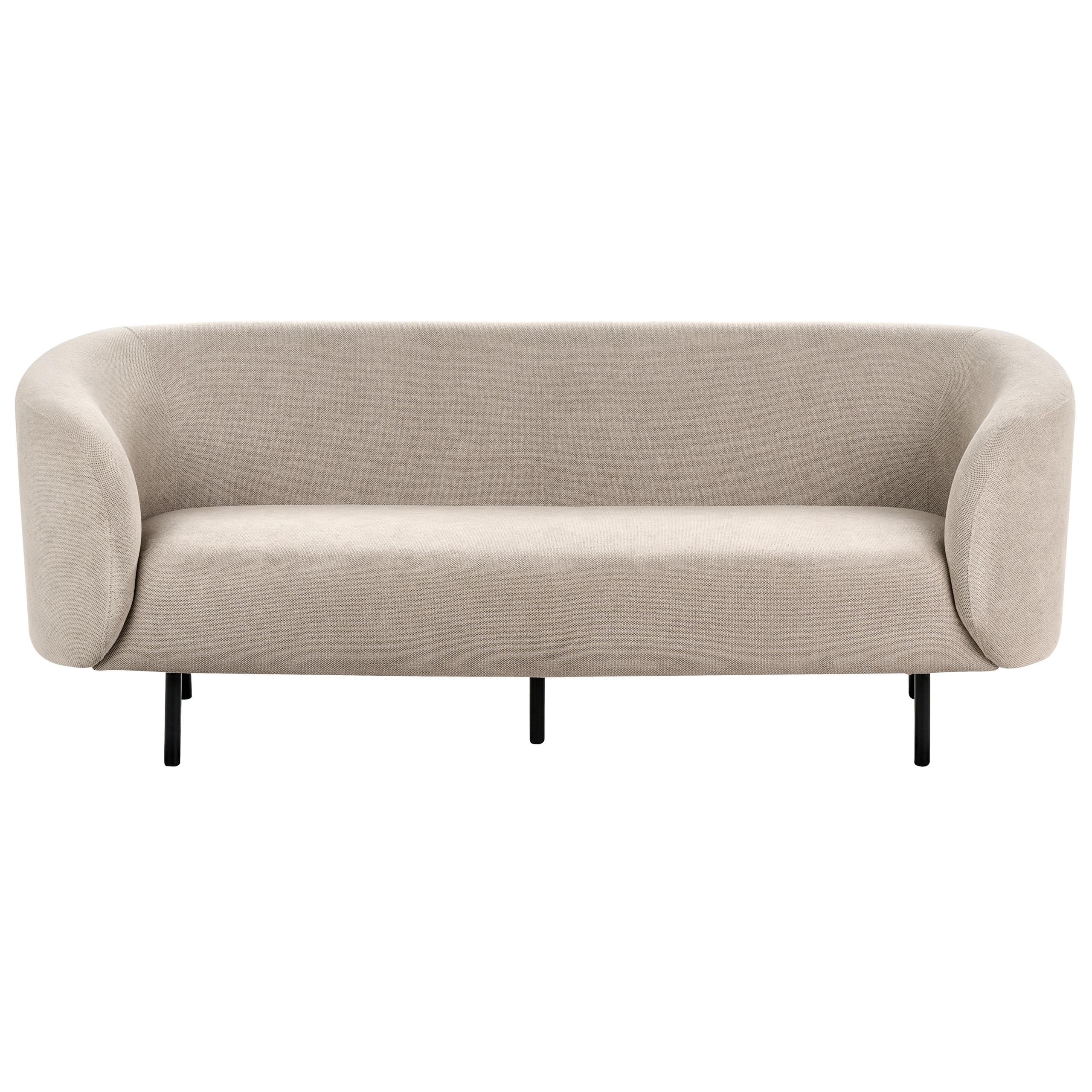3-SITZER-SOFA Stoff taupe/schwarz Loen - Beige/Schwarz, Textil (200/79/70cm) - Beliani