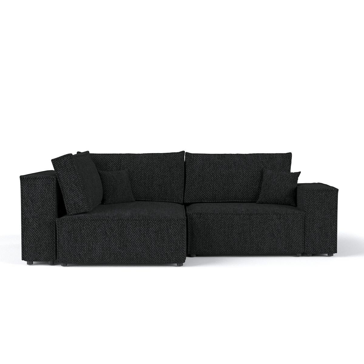 ECKSOFA AVION mit Schlaffunktion Schwarz im Neve Stoff - Schwarz, Holz/Holzwerkstoff (253/148cm) - AltaBeds
