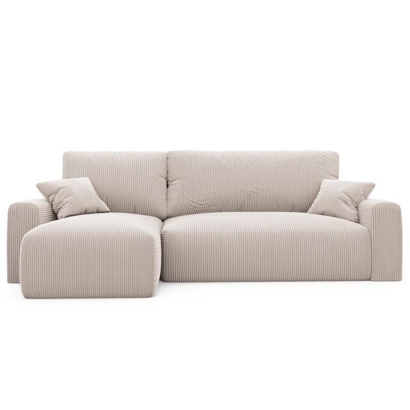 ECKSOFA JOBO mit Schlaffunktion und Bettkasten Creme - Beige, Holzwerkstoff/Textil (250/90cm) - Idohome