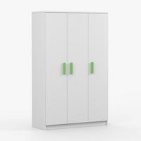 KLEIDERSCHRANK Jonas I 2D 19, 120/192/50, 3-türig, weiß - Weiß/Grün, Holzwerkstoff (120/194/50cm) - imoebel24