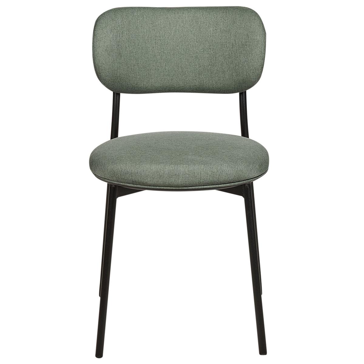ESSZIMMERSTUHL 2er-Set Stoff dunkelgrün/schwarz Casey - Schwarz/Grün, Textil (43/76/44cm) - Beliani