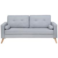 2-SITZER-SOFA Polyester Grau Kalmar - Hellgrau, Textil (182/88/74cm) - Beliani