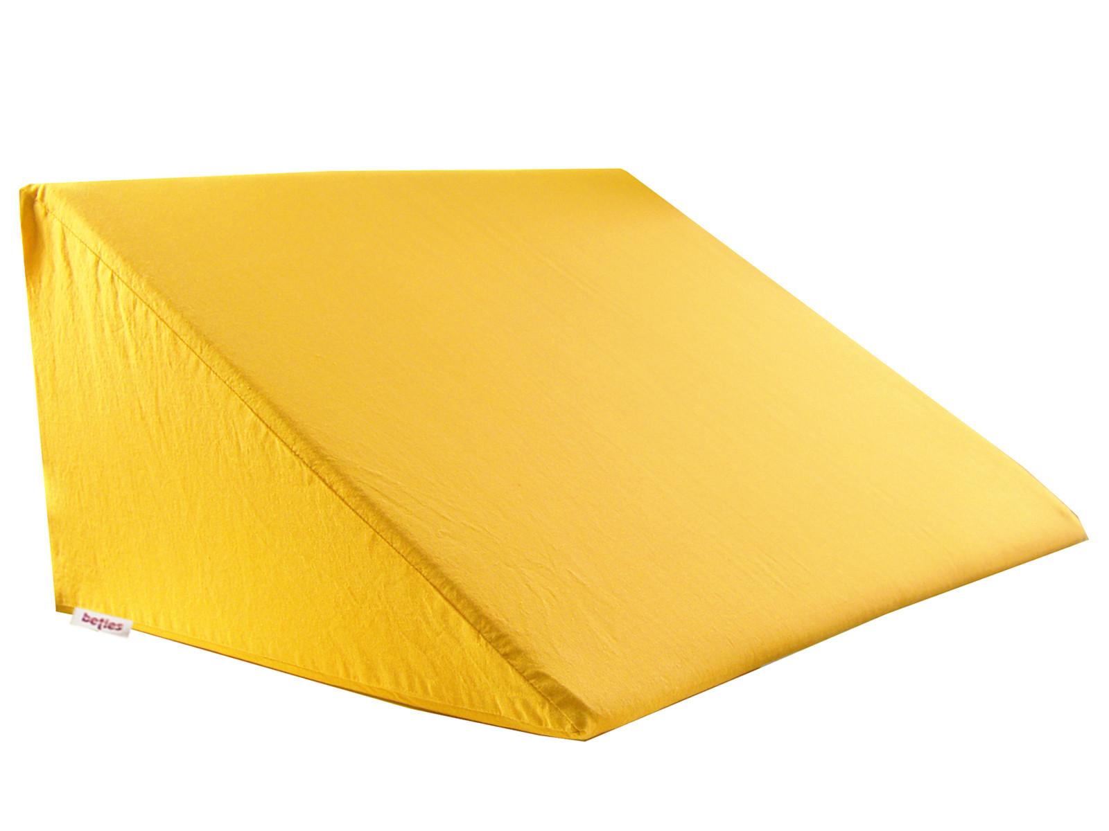 KEILKISSENBEZUG Basic 100% Baumwolle gelb 62/49/30 cm - Gelb, Textil (62/49cm) - beties Heimtextil