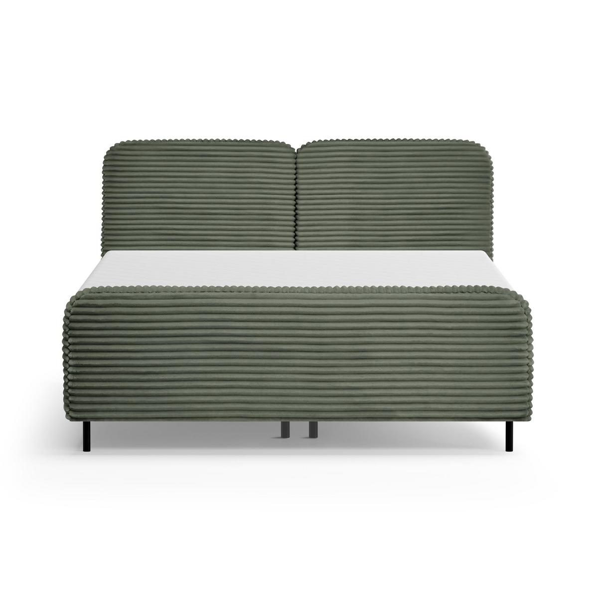 POLSTERBETT Lea mit Matratze und Topper, 140x200, Grün - Schwarz/Grün, Textil (140/200cm) - Beautysofa