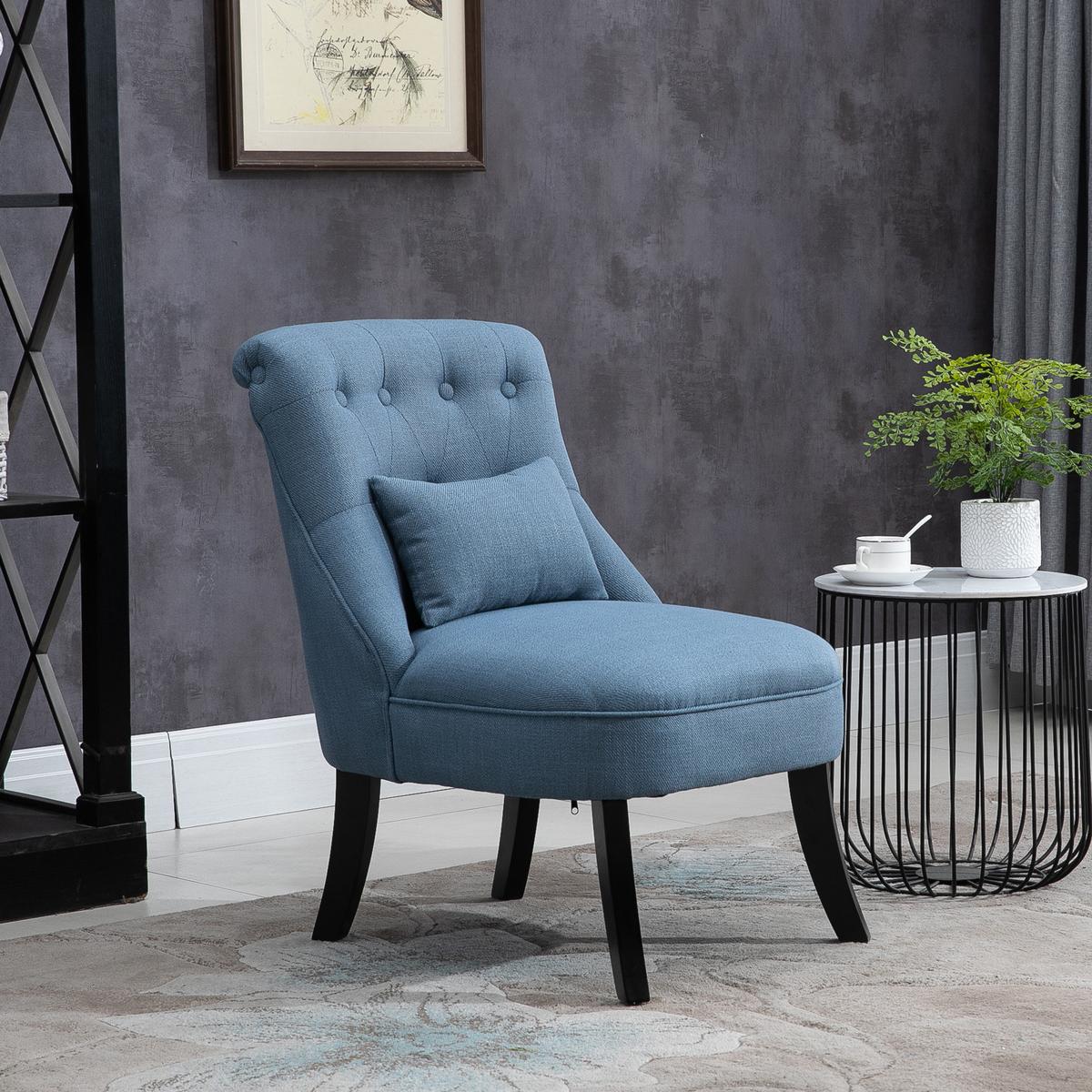RELAXSESSEL, Sessel, Erhöhte Füße, Blau - Blau, Textil (69/77/52.5cm) - HOMCOM