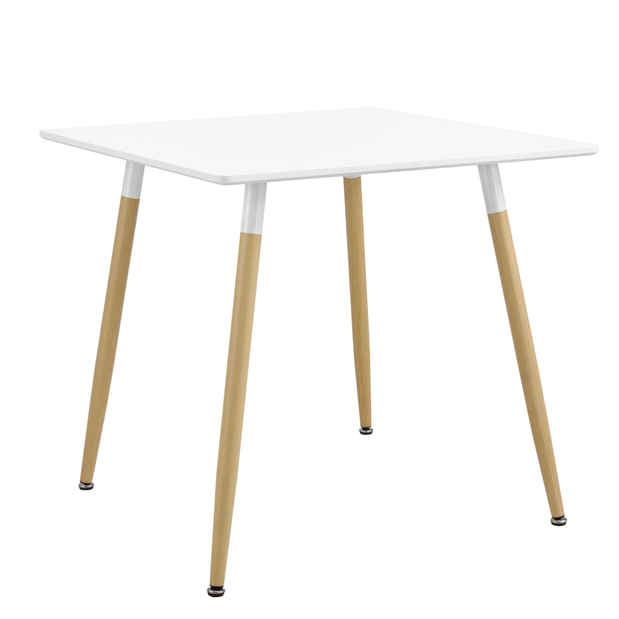 ESSTISCH Hessen - Weiß/Braun, Holzwerkstoff/Metall (80/80/74cm) - [en.casa]