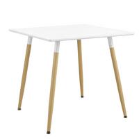 ESSTISCH Hessen - Weiß/Braun, Holzwerkstoff/Metall (80/80/74cm) - [en.casa]