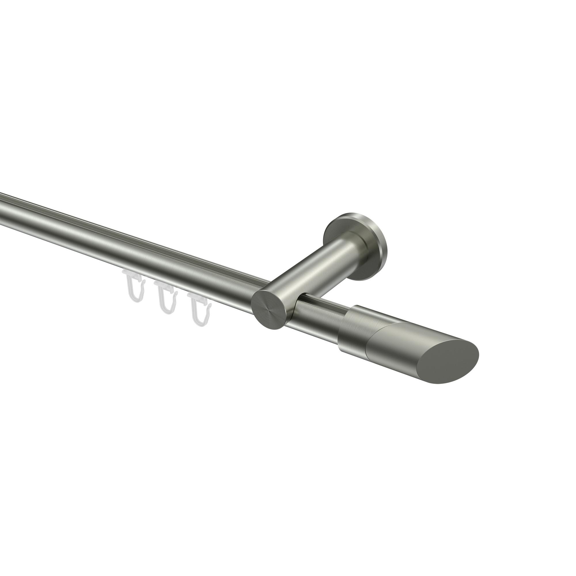 GARDINENSTANGE INNENLAUF Platon Verano 540 cm (geteilt in 3 x 180 cm), 1-läufig, 20 mm Ø Edelstahl-Optik - Edelstahlfarben/Silberfarben, Metall (540cm) - INTERDECO