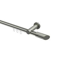 GARDINENSTANGE INNENLAUF Platon Verano 540 cm (geteilt in 3 x 180 cm), 1-läufig, 20 mm Ø Edelstahl-Optik - Edelstahlfarben/Silberfarben, Metall (540cm) - INTERDECO