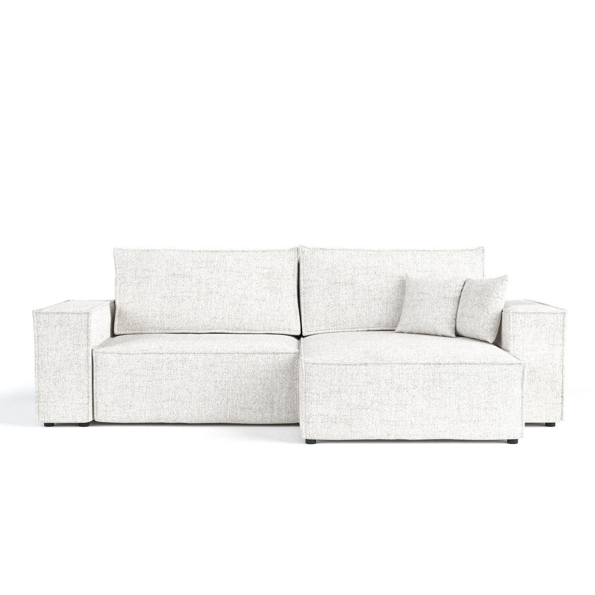 ECKSOFA CAVO mit Schlaffunktion Creme im Neve Stoff - Creme/Schwarz, Holz/Holzwerkstoff (255/148cm) - AltaBeds