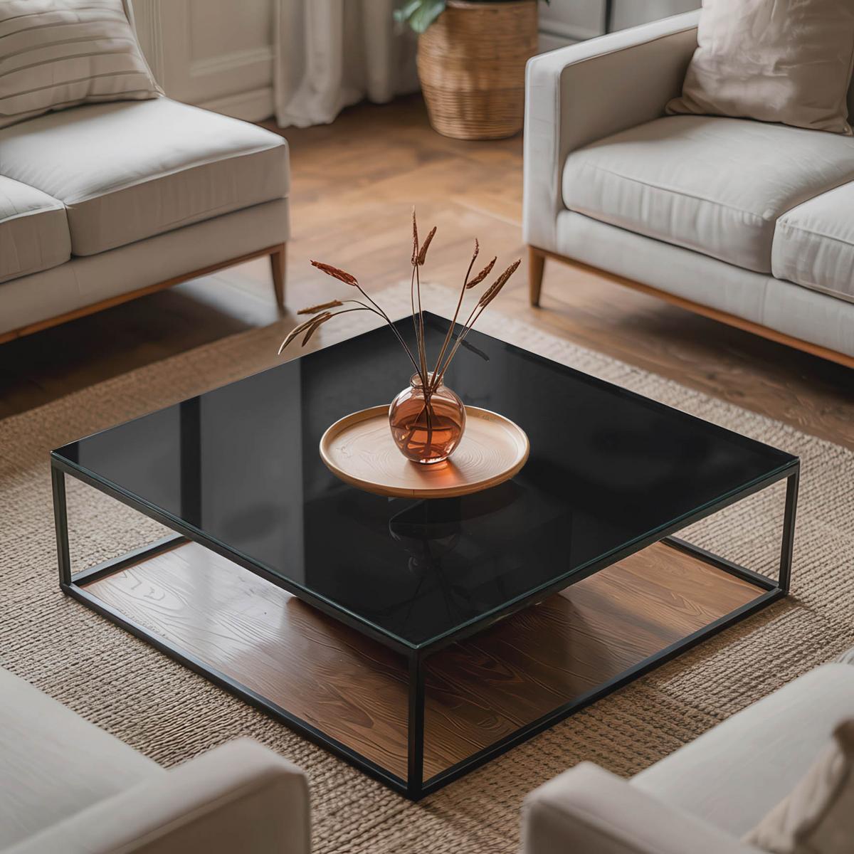 TISCHPLATTE 60x60 cm Farbe Schwarz, glatt - Schwarz, Glas (60/60/0.4cm) - TULUP