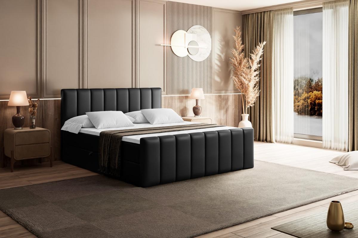 BOXBETT OTTA-Z - 200x200 cm - H3 - Schwarz Hochglanz - Schwarz Hochglanz, Holzwerkstoff (200/200cm) - ALTDECOR