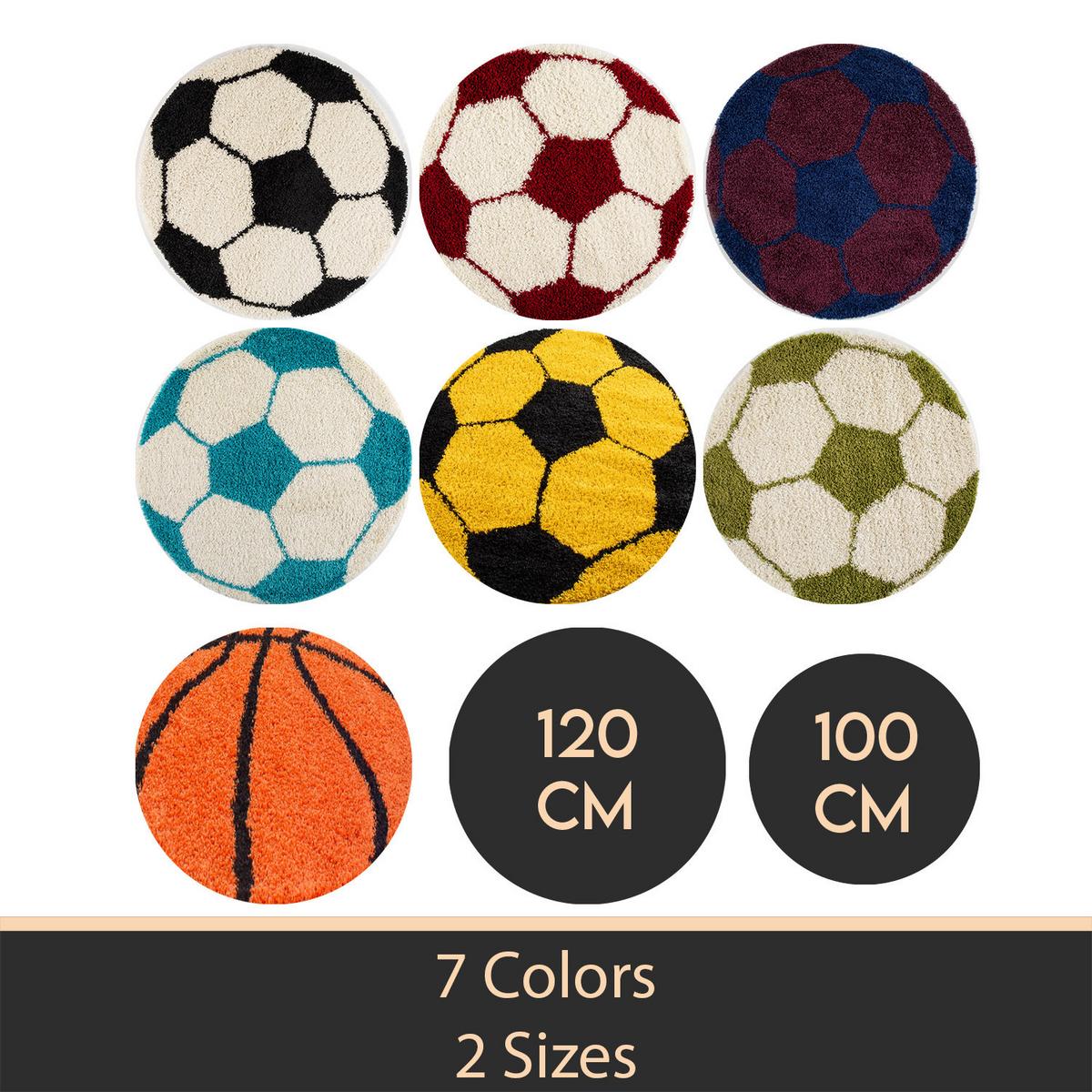SPIELTEPPICH MATREI in Orange, mit Basketball-Motiv, Ø 120 cm - Orange, Textil (120/120cm) - KADIMA DESIGN