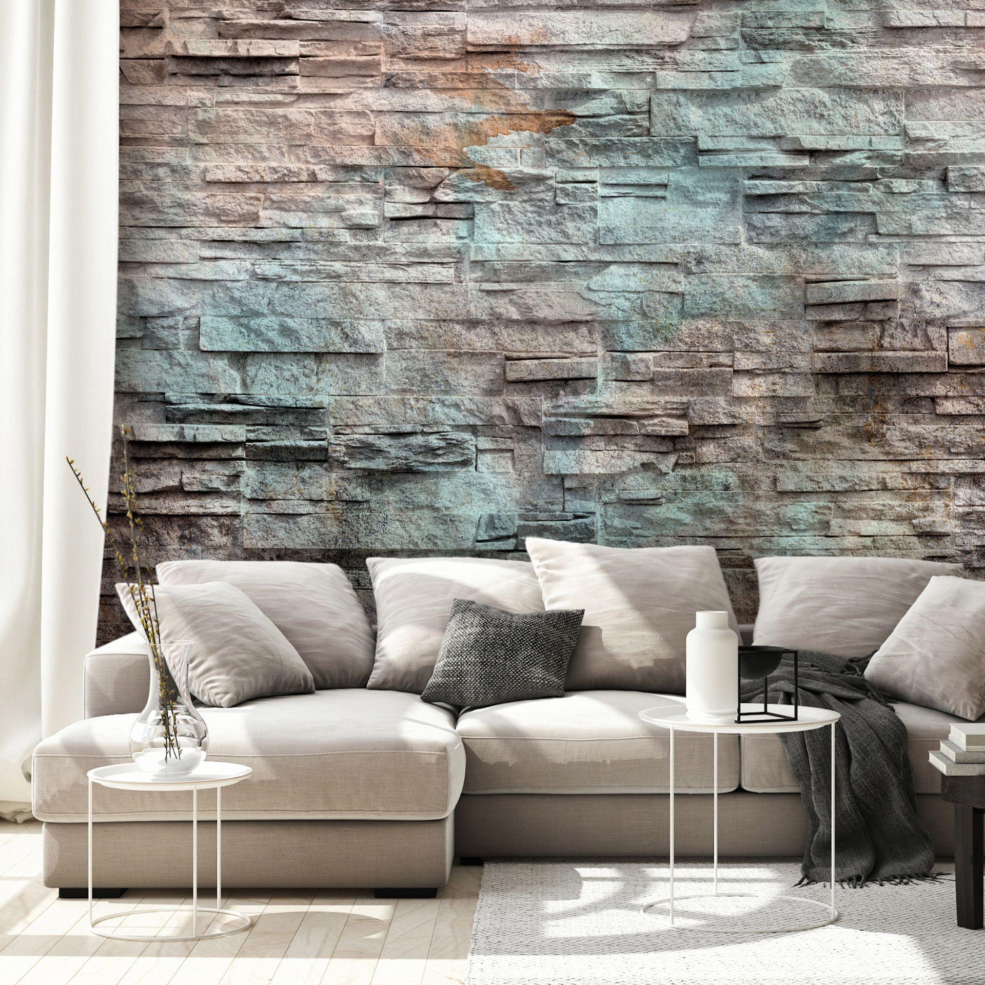SELBSTKLEBENDE FOTOTAPETE 147/105 cm - Türkis/Braun, Kunststoff/Textil (147/1cm) - KUNSTLOFT