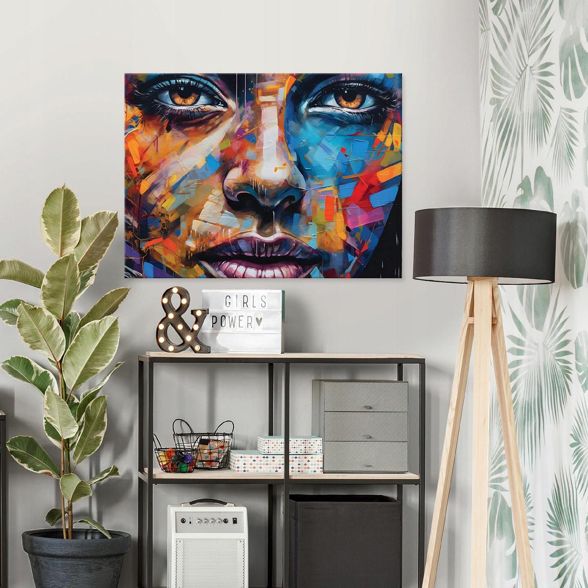 BILDER Abstrakt Frau 60x40 - Multicolor, Holzwerkstoff (60/40cm) - Wallarena