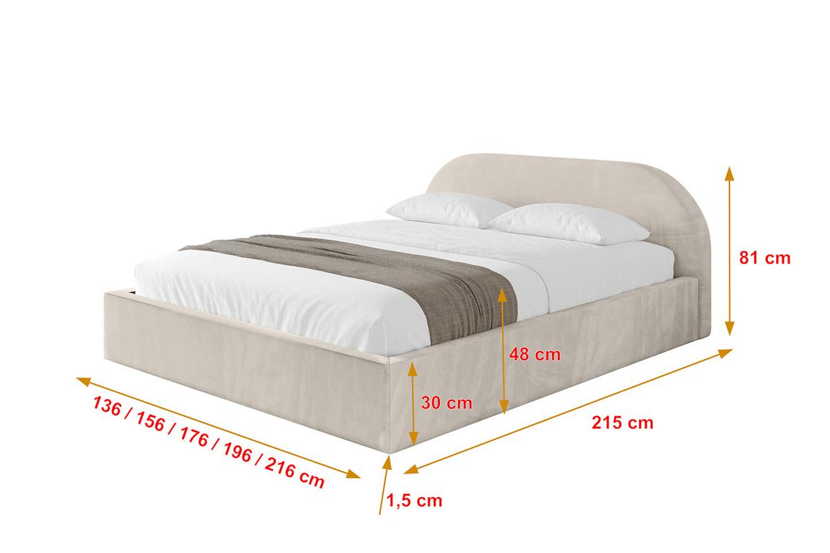 POLSTERBETT mit Bettkasten und Lattenrost, Boxbett ohne Matratze - TIVON-V1 180x200 Beige - Beige, Holzwerkstoff/Textil (180/200cm) - ALTDECOR