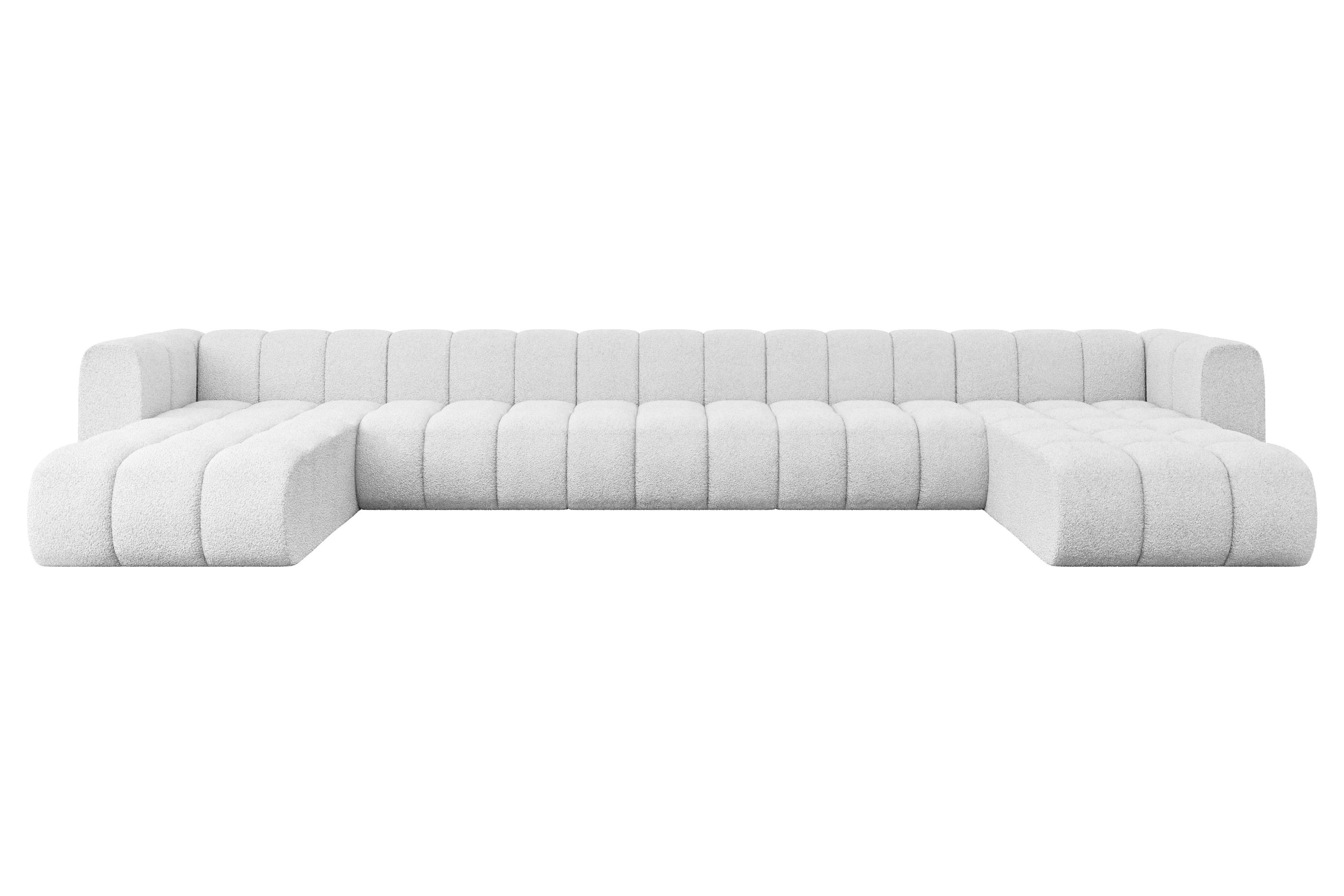 WOHNLANDSCHAFT modulares Sofa Joren-U3 - 501x177x70 cm Weiß - Weiß, Holzwerkstoff/Textil (501/70/177cm) - ALTDECOR