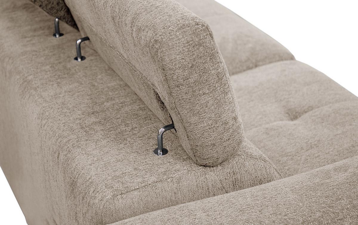 SOFA CALVERA 3-Sitzer mit 1 Relaxfunktion, ecru - Ecru, Holzwerkstoff/Textil (204/79/106cm) - Wozimo
