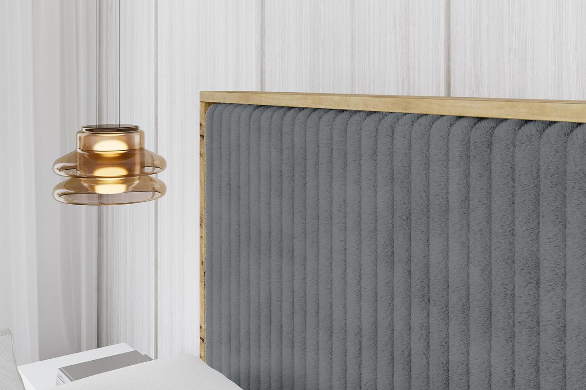 POLSTERBETT mit Bettkasten und Lattenrost, Boxbett mit Stauraum und Kopftei mit Matratze H3/H4 - ENZO10 200x200 Dunkelgrau - Dunkelgrau, Holzwerkstoff/Textil (200/200cm) - ALTDECOR