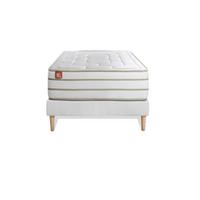 BETT Le Douillet Memory-Schaum 90 x 190 cm h1 - Kit Bettgestell Weiß - Beige/Weiß, Karton/Holz (90/190cm) - Marmottes & Co