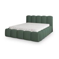 POLSTERBETT FALINA Q 200x200 cm mit Bettkästen - Grün - Grün, Holz/Textil - MASSENO