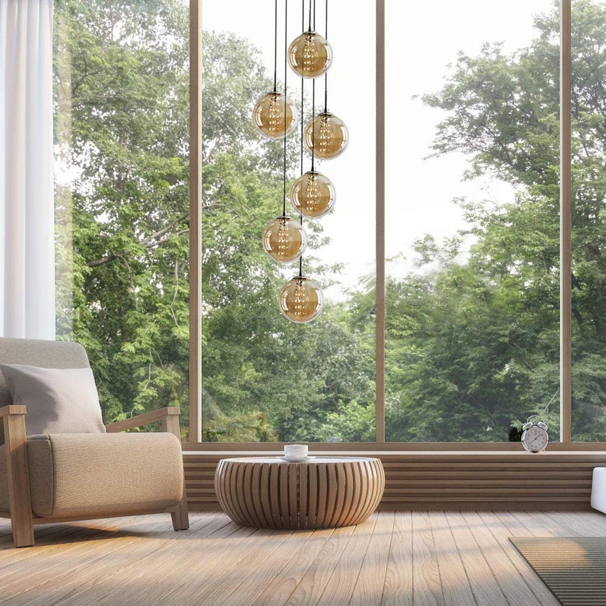 LED-HÄNGELEUCHTE Brilvind 30/30/150 cm - Bernsteinfarben, Glas (30/30/150cm) - ZMH
