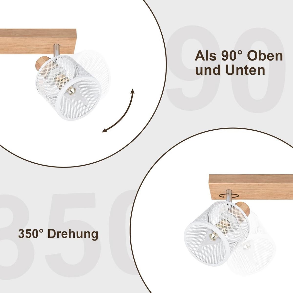 DECKENSTRAHLER Brandela 16/19/77.5 cm - Weiß, Metall (77.5/16/19cm) - ZMH