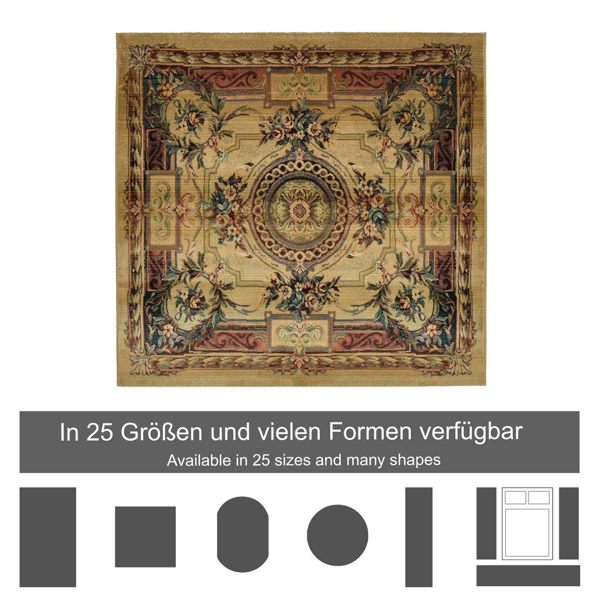 WEBTEPPICH Gabiro 856 200x200 cm - Beige, Textil (200/200cm) - THEKO