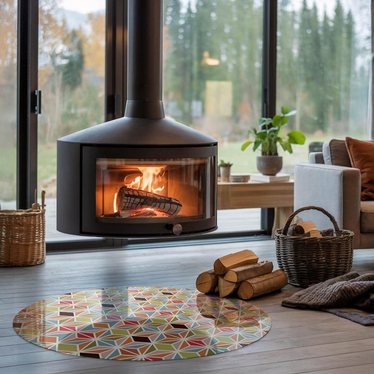 GLASPLATTE für Kamin Ø 100 cm - Braun, Glas (100/100/0.4cm) - TULUP
