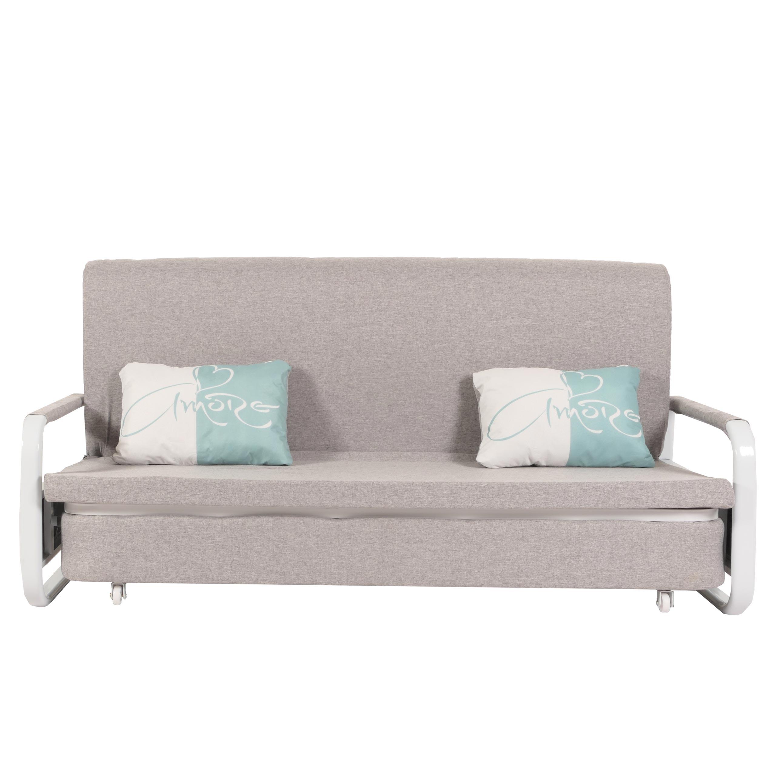 SCHLAFSOFA Grau - Hellgrau/Grau, Textil (190/71/185cm) - MCW