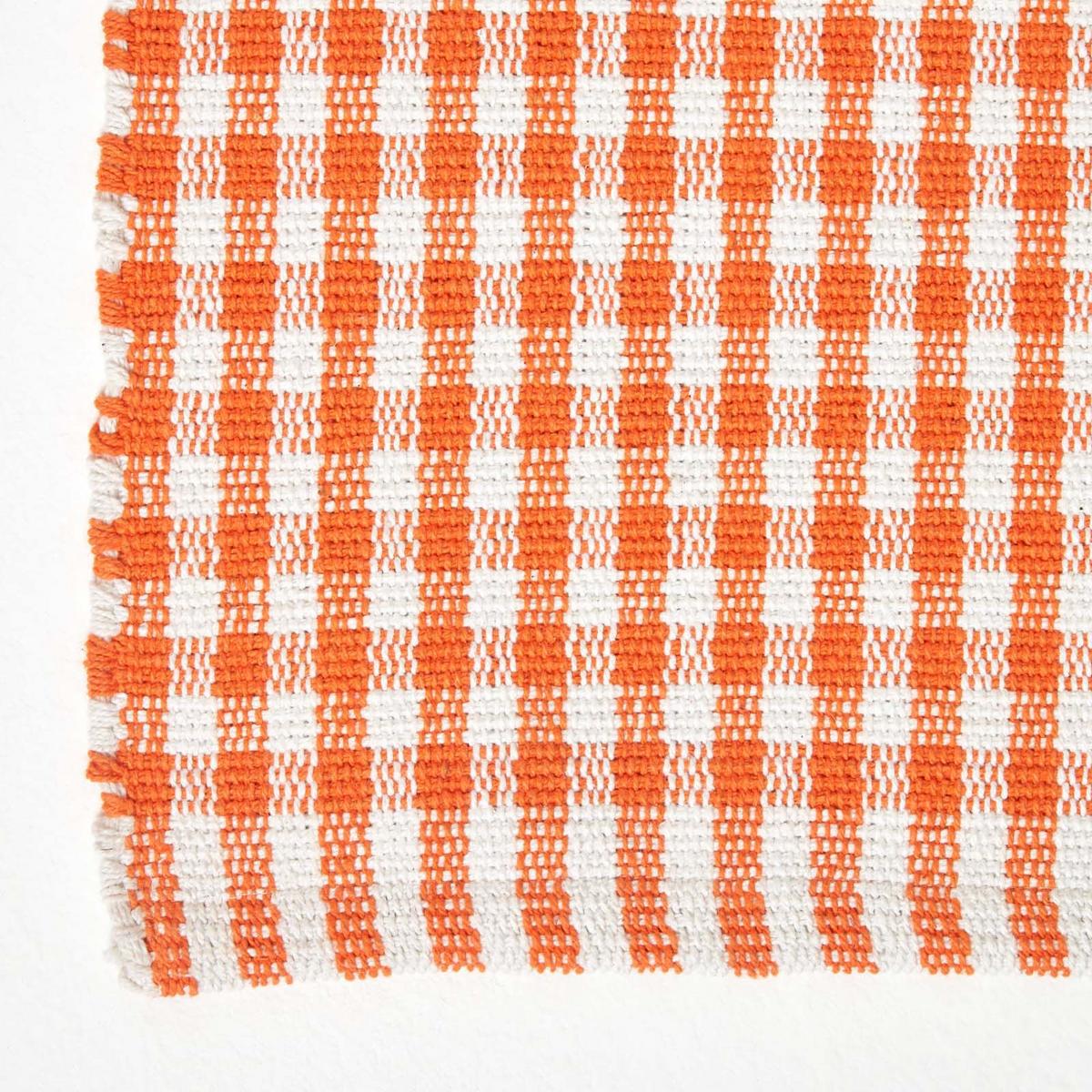 TEPPICHLÄUFER Vichy-Karo Baumwolle 66/200 cm - Orange, Textil (66/200cm) - Homescapes