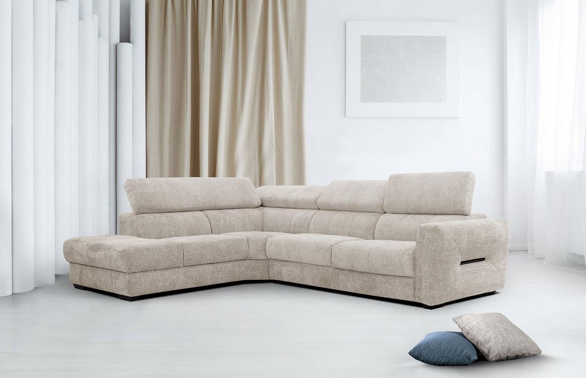 ECKSOFA CALVERA 5-Sitzer, ecru - Ecru, Holzwerkstoff/Textil (239/298cm) - Wozimo