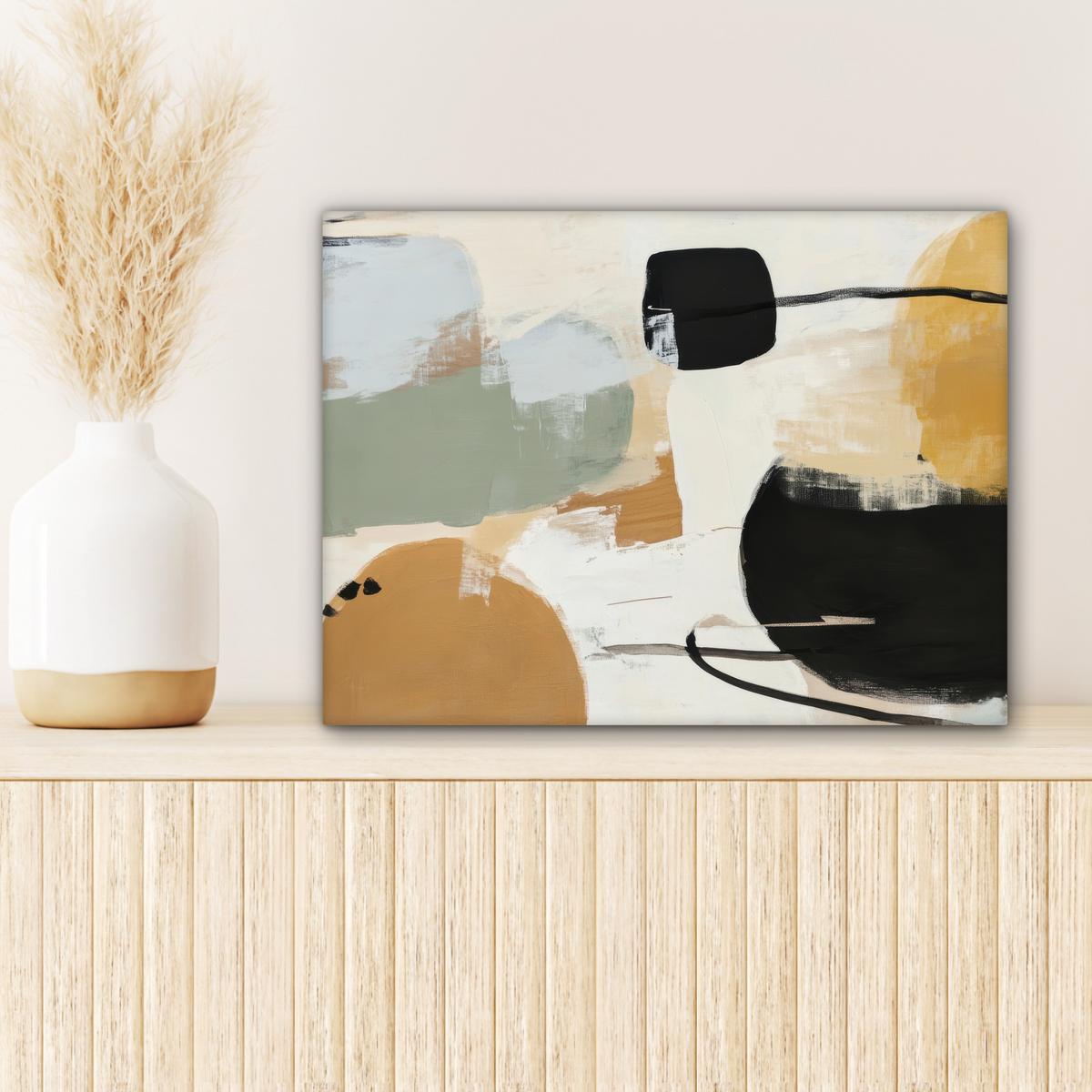 LEINWANDBILD Farbe - Abstrakt - Farben Wandbild 40x30 cm - Currygelb, Textil (40/30cm) - MuchoWow