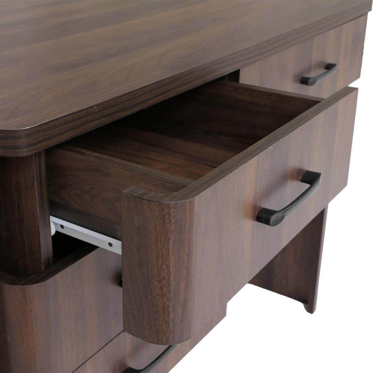 SCHREIBTISCH Walnuss Dekor - Walnussfarben, Holz (60/110/78cm) - MCW