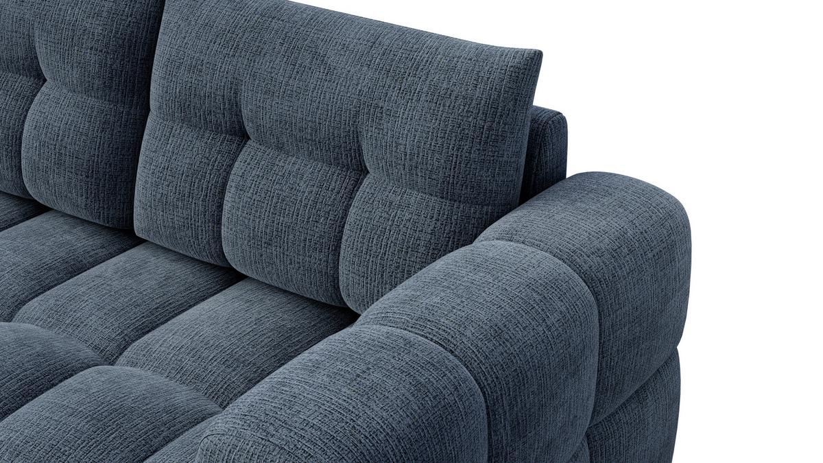 ECKSOFA CLOUDI 4-Sitzer links, marineblau - Blau/Schwarz, Holz/Textil (294/160cm) - Wozimo