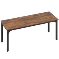 SCHREIBTISCH Spanplatte Stahl Rustikal-Braun - Schwarz/Braun, Holzwerkstoff/Metall (200/60/75cm) - HOMCOM