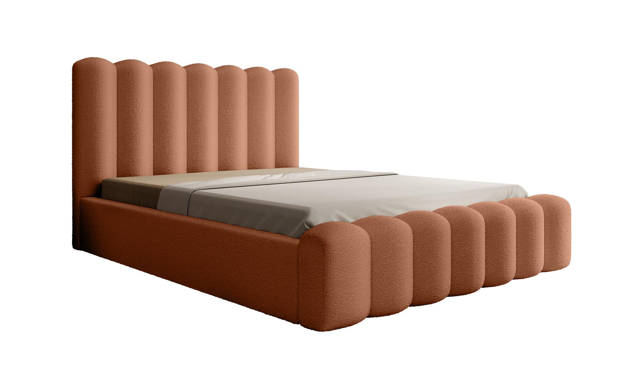 POLSTERBETT Macon In Euphoria - Rotbraun, Holzwerkstoff/Textil (140/200cm) - Fun Möbel